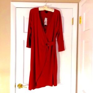 NWT!! Faux-Wrap Red Stunner Will Embrace Your Curves in the Best Way